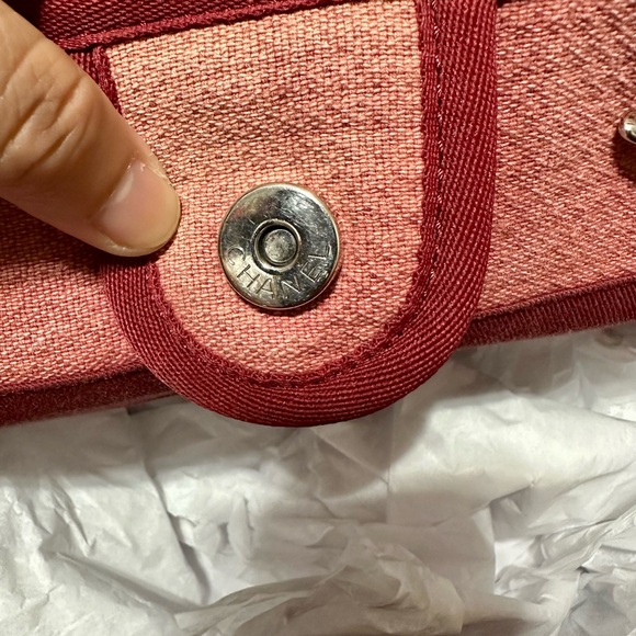 CHANEL ❤️🌟CC DEAUVILLE RED PINK TOTE BAG ⭐️ - Picture 10 of 14
